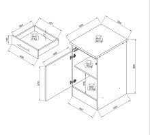 EDDY Moderner Küchenunterschrank in Weiß matt, Metallic Grau - Geräumiger Unterschrank Küche mit viel Stauraum - 50 x 90 x 60 cm (B/H/T)