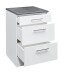 EDDY Moderner Schubladenschrank Küche in Weiß matt, Metallic Grau - Geräumiger Küchenunterschrank mit viel Stauraum - 60 x 90 x 60 cm (B/H/T)