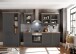 JASMIN Moderner Einbauschrank für Kühlschrank in Graphit, Artisan Eiche Optik - Geräumiger Hochschrank Küchenschrank mit viel Stauraum - 104 x 216,5 x 61 cm (B/H/T)