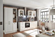 JASMIN Moderner Einbauschrank für Kühlschrank in Pinie hell, Artisan Eiche Optik - Geräumiger Hochschrank Küchenschrank mit viel Stauraum - 104 x 216,5 x 61 cm (B/H/T)