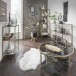 Ablageregal >3020-39< in Gold, Ablage Glas - 51x175x36cm (BxHxT)