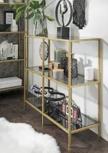 Ablageregal >3021-39< in Gold, Glas - 100x93x36cm...