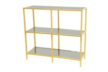 Ablageregal >3021-39< in Gold, Glas - 100x93x36cm...