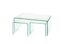 Couchtisch >7/121< in Klarglas, Glas - 90x38x50cm (BxHxT)