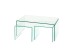 Couchtisch >7/121< in Klarglas, Glas - 90x38x50cm (BxHxT)