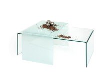 Couchtisch >7/161< in Klarglas, Klas - 110x38x60cm (BxHxT)