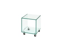 Beistelltisch >7/177< in Klarglas, Glas - 38x44x38cm (BxHxT)