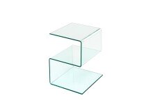 Beistelltisch >7/176< in Klarglas, Glas - 40x50x37cm (BxHxT)