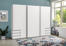 Schwebetürenschrank >Seattle< in WEISS - 270x208x65cm (BxHxT)