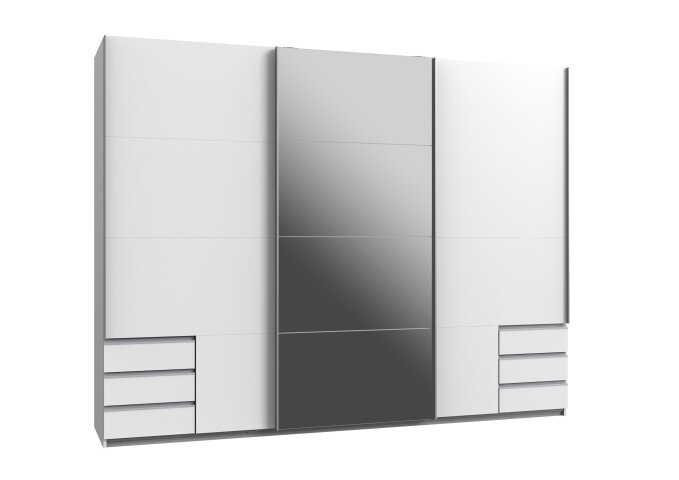 Schwebetürenschrank >Seattle< in WEISS - 270x208x65cm (BxHxT)