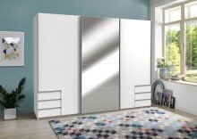 Schwebetürenschrank >Seattle< in WEISS - 270x208x65cm (BxHxT)