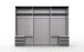 Schwebetürenschrank >Seattle< in WEISS + GRAPHIT - 270x208x65cm (BxHxT)