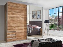 Schwebetürenschrank >Seattle< in PLANKENEICHE NACHBILDUNG - 225x208x65cm (BxHxT)