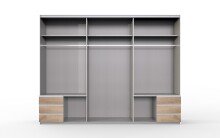 Schwebetürenschrank >Seattle< in PLANKENEICHE NACHBILDUNG - 270x208x65cm (BxHxT)