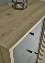 Badezimmer-Set "Vassili" (4-teilig) in Artisan Eiche / schwarz - 198x195x36cm (BxHxT)