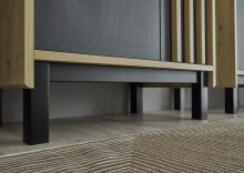 Badezimmer-Set "Vassili" (4-teilig) in Artisan Eiche / schwarz - 198x195x36cm (BxHxT)