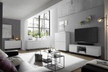 Sideboard >AUSTIN< in modern white, HWP - 191x74x40cm (BxHxT)