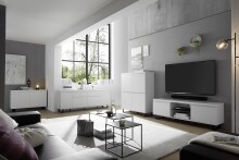 Kommode >AUSTIN< in modern white, HWP - 111x74x40cm (BxHxT)