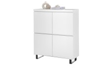 Highboard >AUSTIN< in modern white, HWP - 111x130x40cm (BxHxT)