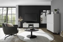 Highboard >AUSTIN< in modern white, HWP - 111x130x40cm (BxHxT)