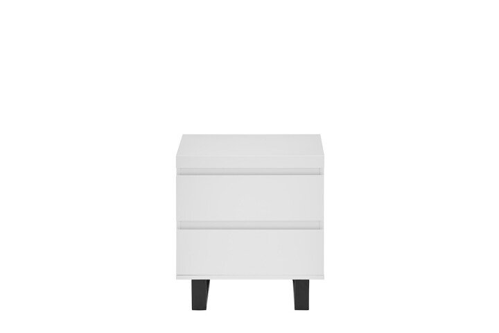 Nachtkonsole >AUSTIN< in modern white, HWP - 51x54x40cm (BxHxT)