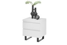 Nachtkonsole >AUSTIN< in modern white, HWP - 51x54x40cm (BxHxT)