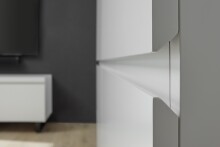 Nachtkonsole >AUSTIN< in modern white, HWP - 51x54x40cm (BxHxT)