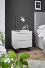 Nachtkonsole >AUSTIN< in modern white, HWP - 51x54x40cm (BxHxT)