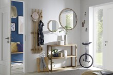 Konsole >BANTRY< in holzfarben, Eiche massiv - 99x80x26cm (BxHxT)
