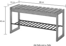 Schuhbank >BANTRY< in holzfarben, Eiche massiv geölt - 88x45x30cm (BxHxT)