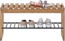 Schuhbank >BANTRY< in holzfarben, Eiche massiv geölt - 88x45x30cm (BxHxT)