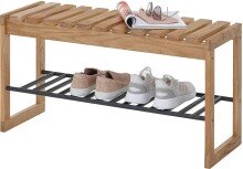 Schuhbank >BANTRY< in holzfarben, Eiche massiv geölt - 88x45x30cm (BxHxT)