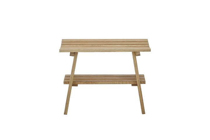 Bank >BANTRY< in holzfarben, Eiche massiv geölt - 60x45x36cm (BxHxT)