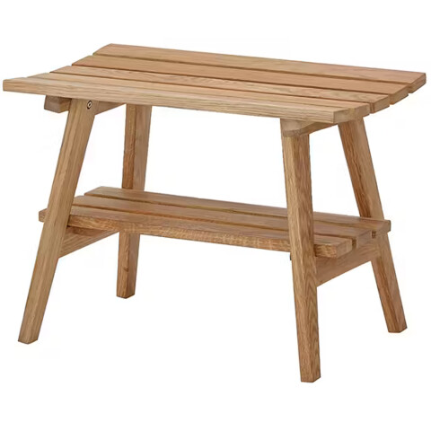 Bank >BANTRY< in holzfarben, Eiche massiv geölt - 60x45x36cm (BxHxT)