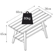 Bank >BANTRY< in holzfarben, Eiche massiv geölt - 60x45x36cm (BxHxT)