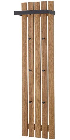 Garderobenpaneel >BANTRY< in holzfarben, Eiche massiv geölt - 40x120x22 (BxHxT)