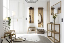 Garderobenpaneel >BANTRY< in holzfarben, Eiche massiv geölt - 40x120x22 (BxHxT)