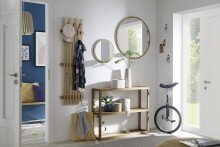 Garderobenpaneel >BANTRY< in holzfarben, Eiche massiv geölt - 40x135x11 (BxHxT)