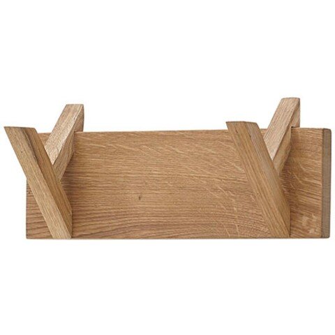 Garderobenpaneel >BANTRY< in holzfarben, Eiche massiv geölt - 30x13x12cm (BxHxT)