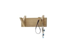 Garderobenpaneel >BANTRY< in holzfarben, Eiche massiv geölt - 30x13x12cm (BxHxT)