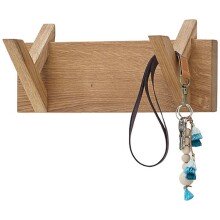 Garderobenpaneel >BANTRY< in holzfarben, Eiche massiv geölt - 30x13x12cm (BxHxT)