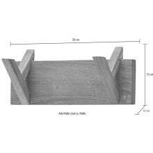 Garderobenpaneel >BANTRY< in holzfarben, Eiche massiv geölt - 30x13x12cm (BxHxT)