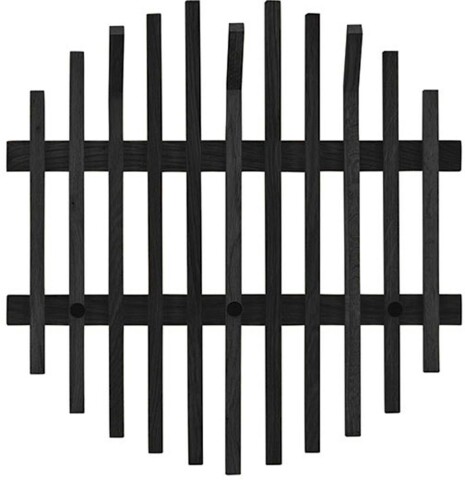 Garderobenpaneel >BANTRY< in schwarz - 58x60x11x60 (BxHxTxD)