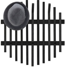 Garderobenpaneel >BANTRY< in schwarz - 58x60x11x60 (BxHxTxD)