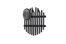 Garderobenpaneel >BANTRY< in schwarz - 58x60x11x60...