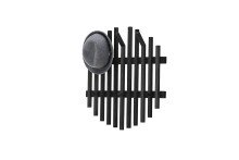 Garderobenpaneel >BANTRY< in schwarz - 58x60x11x60 (BxHxTxD)