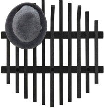 Garderobenpaneel >BANTRY< in schwarz - 58x60x11x60 (BxHxTxD)