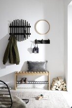 Garderobenpaneel >BANTRY< in schwarz - 58x60x11x60 (BxHxTxD)