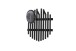 Garderobenpaneel >BANTRY< in schwarz - 58x60x11x60 (BxHxTxD)