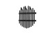 Garderobenpaneel >BANTRY< in schwarz - 58x60x11x60 (BxHxTxD)
